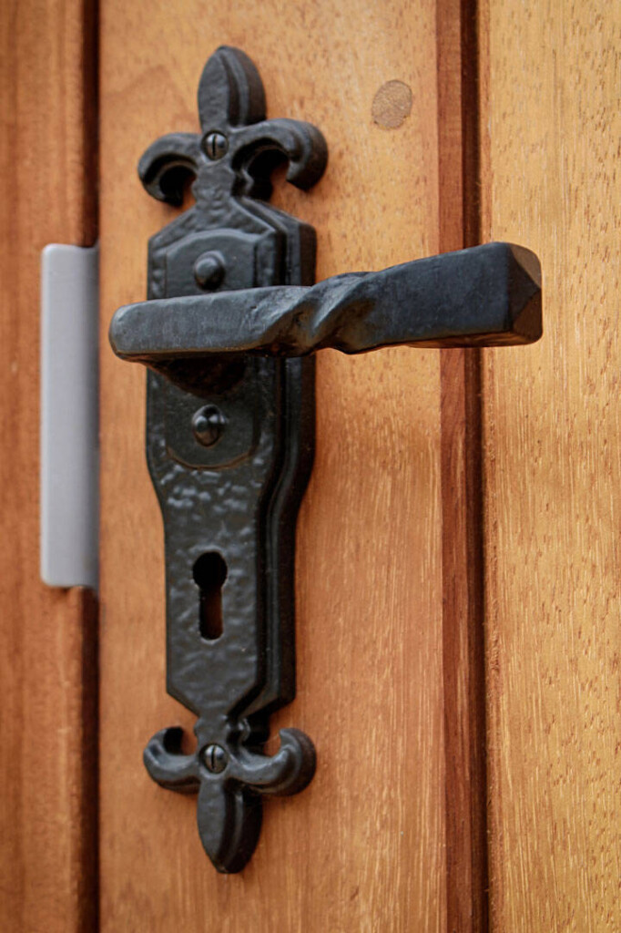 Ironmongery On Hardwood Door